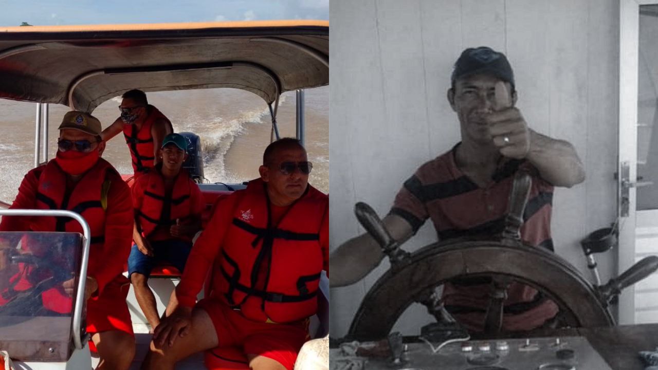 Bombeiros fazem buscas por homem desaparecido no Rio Amazonas