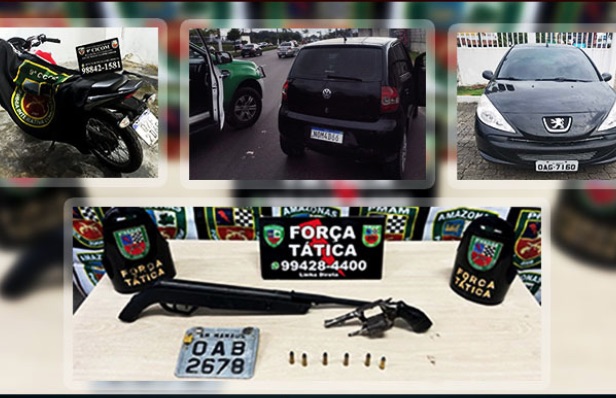 Polícia recupera 4 veículos roubados em Manaus
