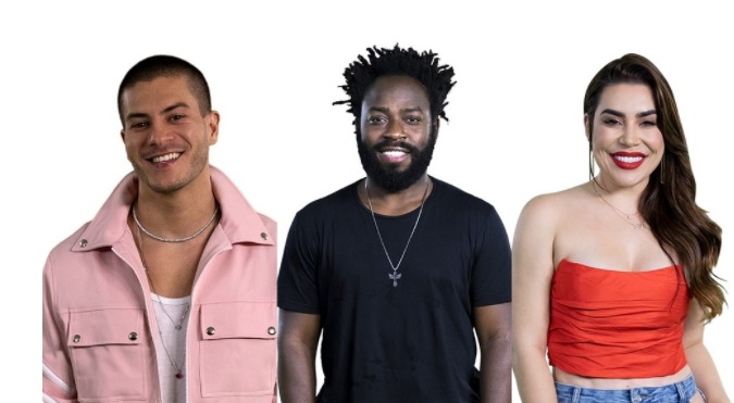 Arthur, Douglas e Naiara estão no terceiro paredão do BBB22