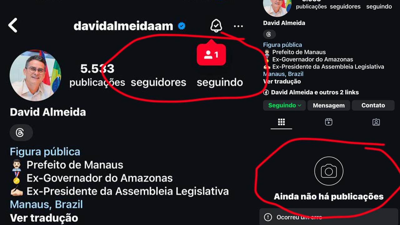 Após divulgar plano de governo, prefeito David Almeida sofre ataque de hacker no Instagram