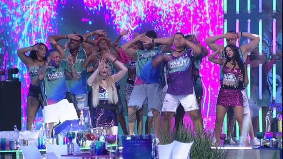 Brothers dançam 'Ragatanga' com Aline do Rouge na festa do BBB 23