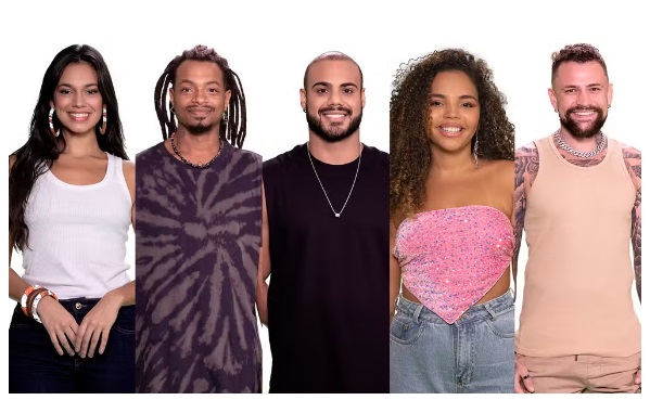 Paredão quíntuplo é formado entre Alane, Vinicius, Pitel, Marcus e Luigi no BBB