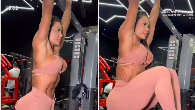 Gracyanne vai à academia em dia de aniversário de Belo: 'Aqui fortaleço minha mente'