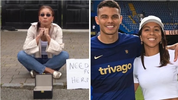 Esposa do jogador Thiago Silva causa polêmica ao pedir esmola para comprar bolsas de luxo