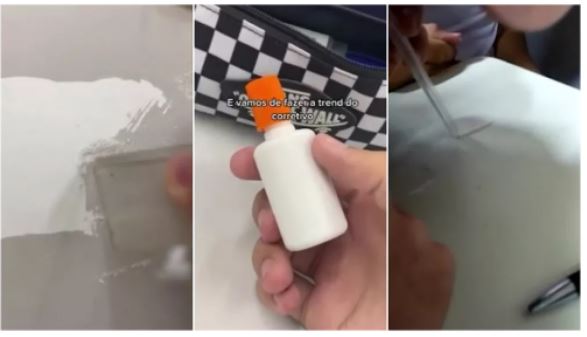 Estudantes cheiram pó de corretivo e postam na internet; Inalação causa danos