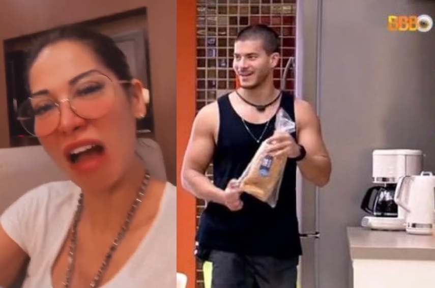 Maíra Cardi questiona Arthur Aguiar por comer purê de batata e internautas reagem: 'comendo pão escondido'