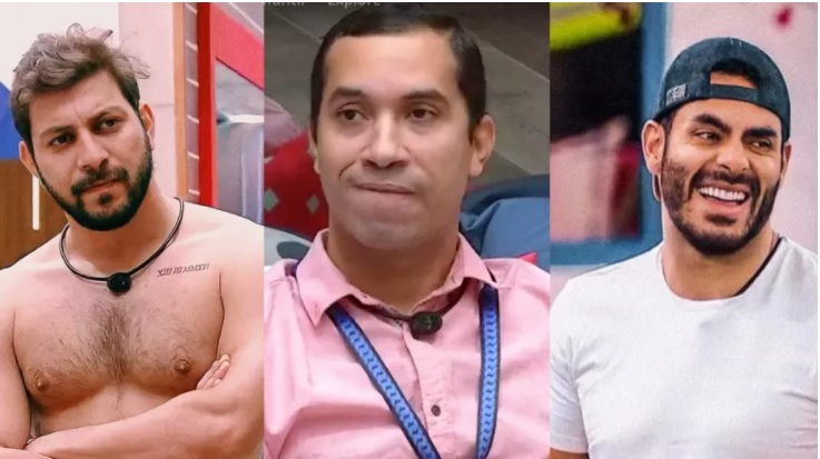 Caio, Gilberto e Rodolffo estão no décimo paredão do BBB 21