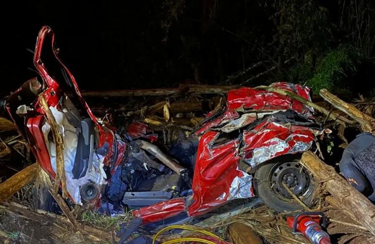 5 pessoas morrem esmagadas após madeiras caírem de carreta sobre carros em estrada