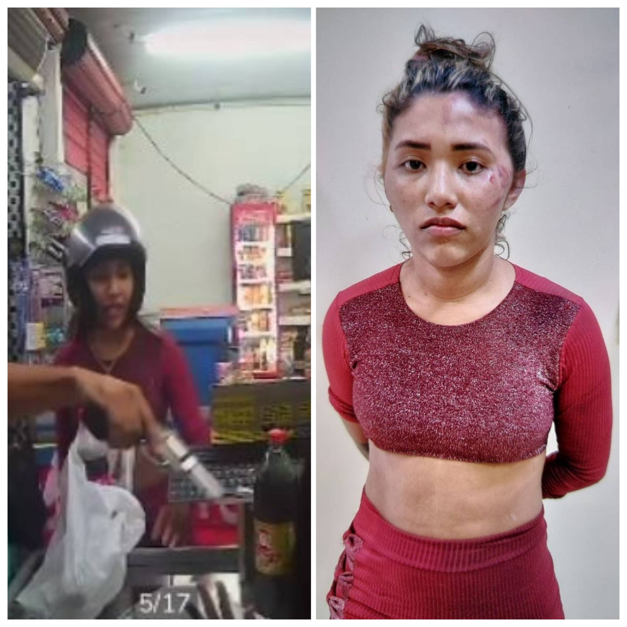 Suspeita de assaltar o mesmo mercadinho duas vezes é presa em Manaus; Veja vídeos 