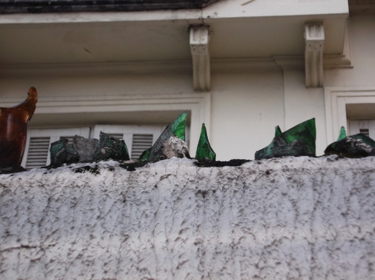 Criminoso quase decepa mão em cacos de vidro de muro de casa em Manaus