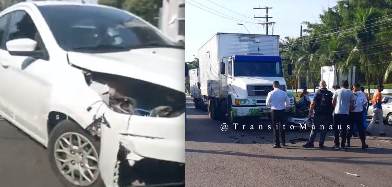 Três acidentes de trânsito complicam avenidas em Manaus nesta terça-feira