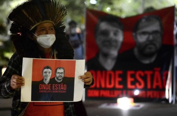 Indígenas e servidores da Funai fazem paralisação de 24 horas por justiça a Dom e Bruno