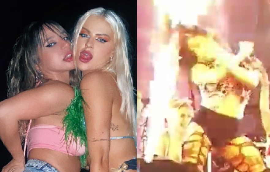 Cabelo de dançarina de Luísa Sonza pega fogo e chama é apagada de forma surpreendente; vídeo