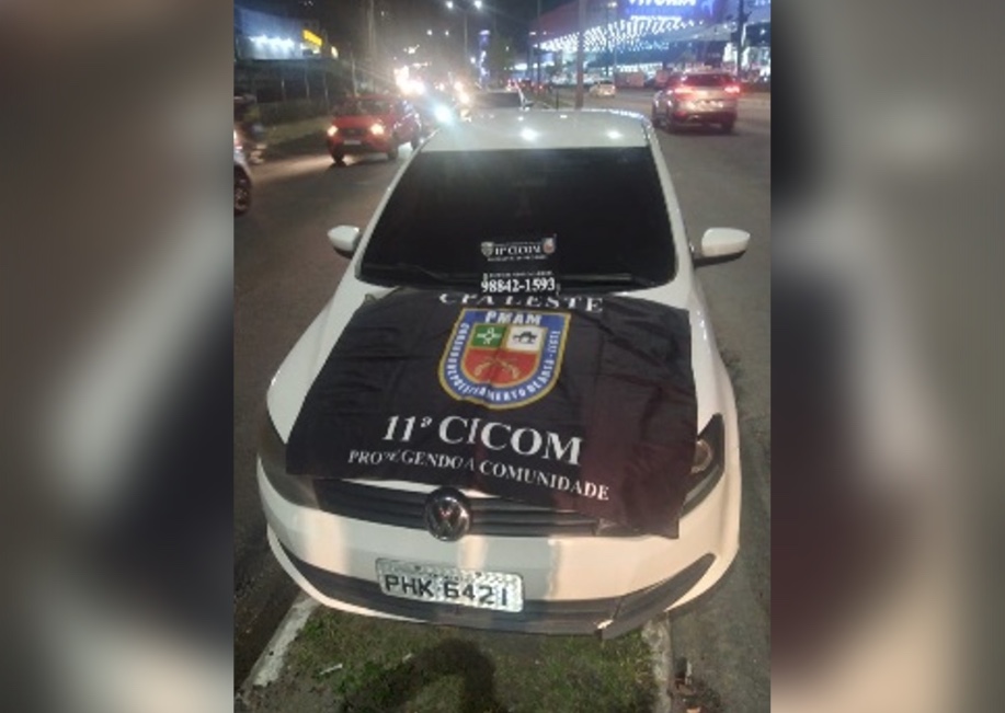 Assaltante sofre acidente de carro durante perseguição em Manaus