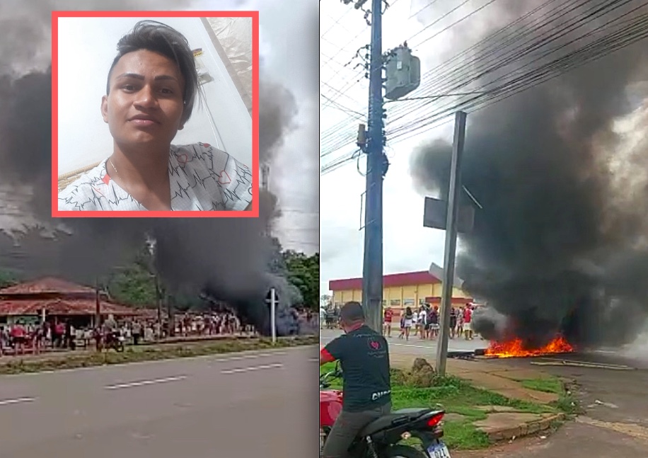 Moradores ateiam fogo em pneus e bloqueiam AM-070 após morte de técnico de enfermagem; vídeos