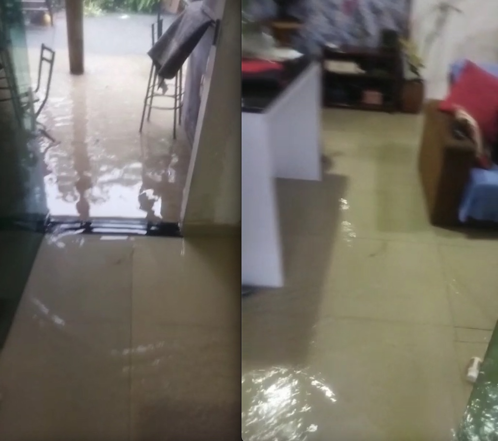 Morador pede ajuda após ter casa inundada por causa de bueiro entupido em Manaus