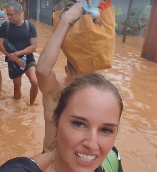 Filha de Fafá de Belém mostra quarto de hotel inundado após temporal em SP