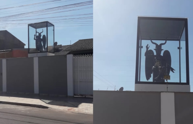 Imagem de Baphomet em fachada de casa viraliza nas redes sociais
