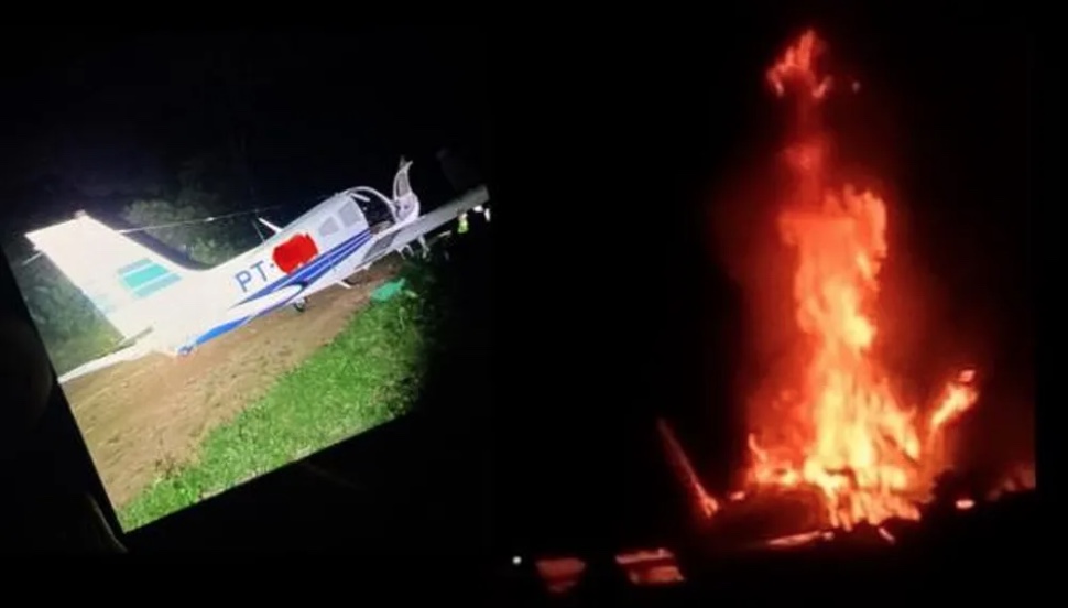 Dois são presos e avião é destruído em pista clandestina durante operação contra garimpo