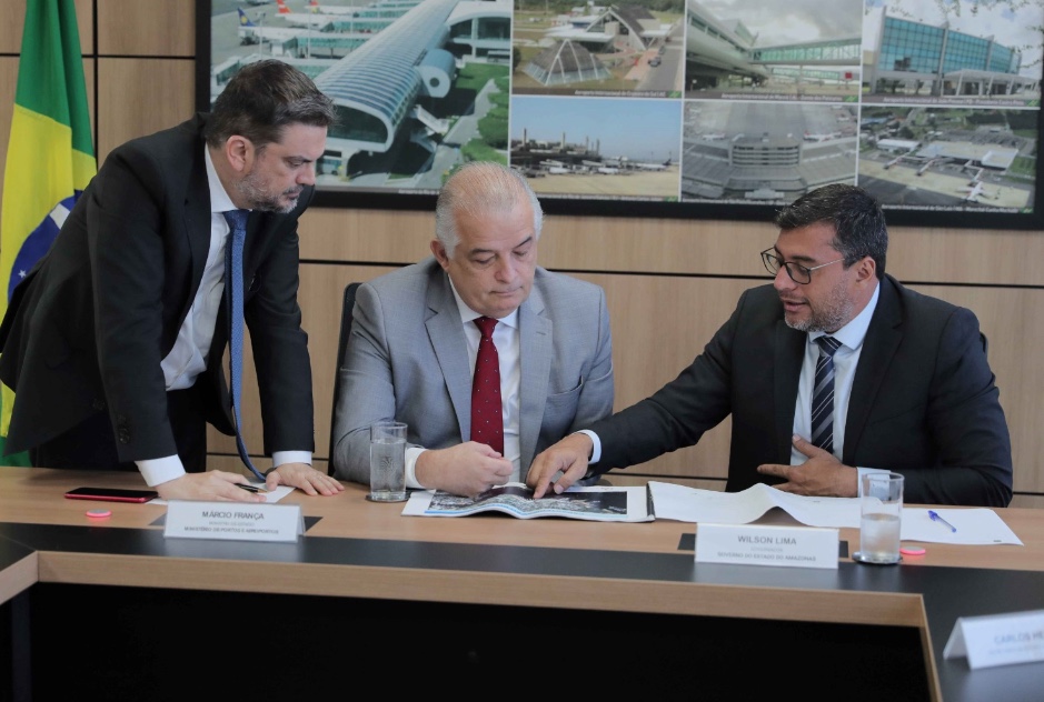 Wilson Lima reúne com ministro em busca de investimentos para Portos e Aeroportos do Amazonas