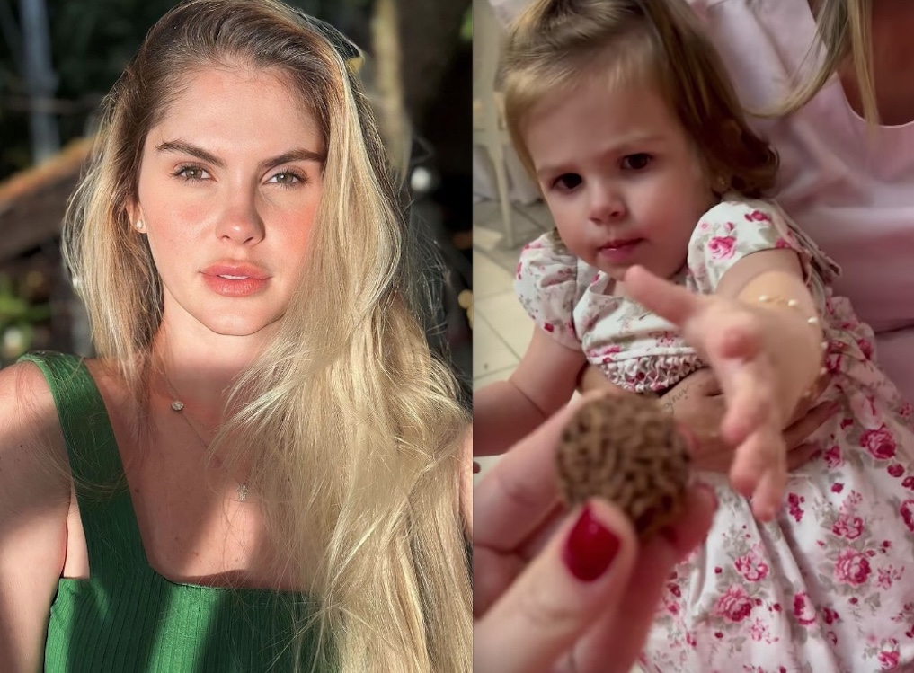 Bárbara Evans é criticada por dar brigadeiro para filha de 1 ano e se revolta