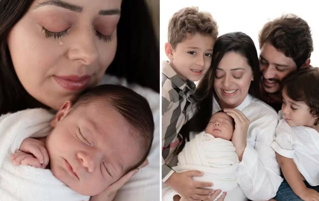 Influenciadora comove web ao se recuperar de complicação no parto e celebrar um mês de vida do filho