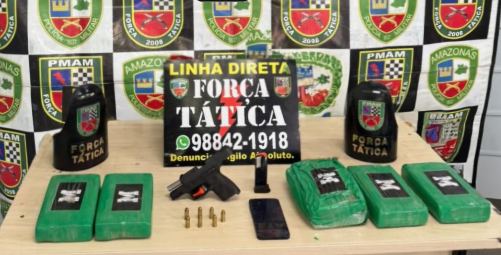 Foragido é preso com 5 tabletes de cocaína e arma de fogo no Viver Melhor