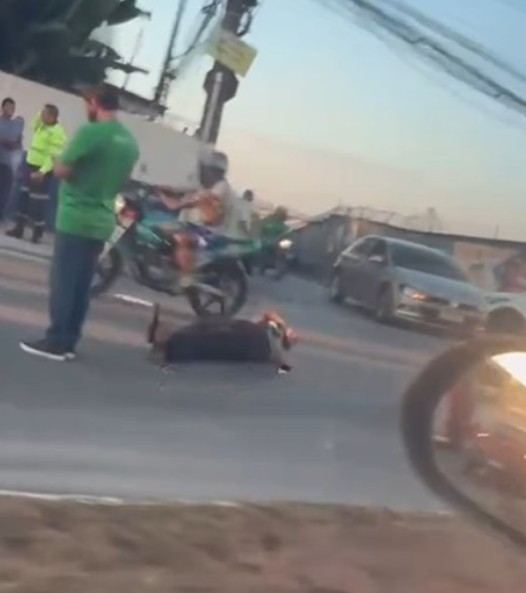 Motociclista tenta fazer retorno proibido e é atingido por carro na Av. André Araújo