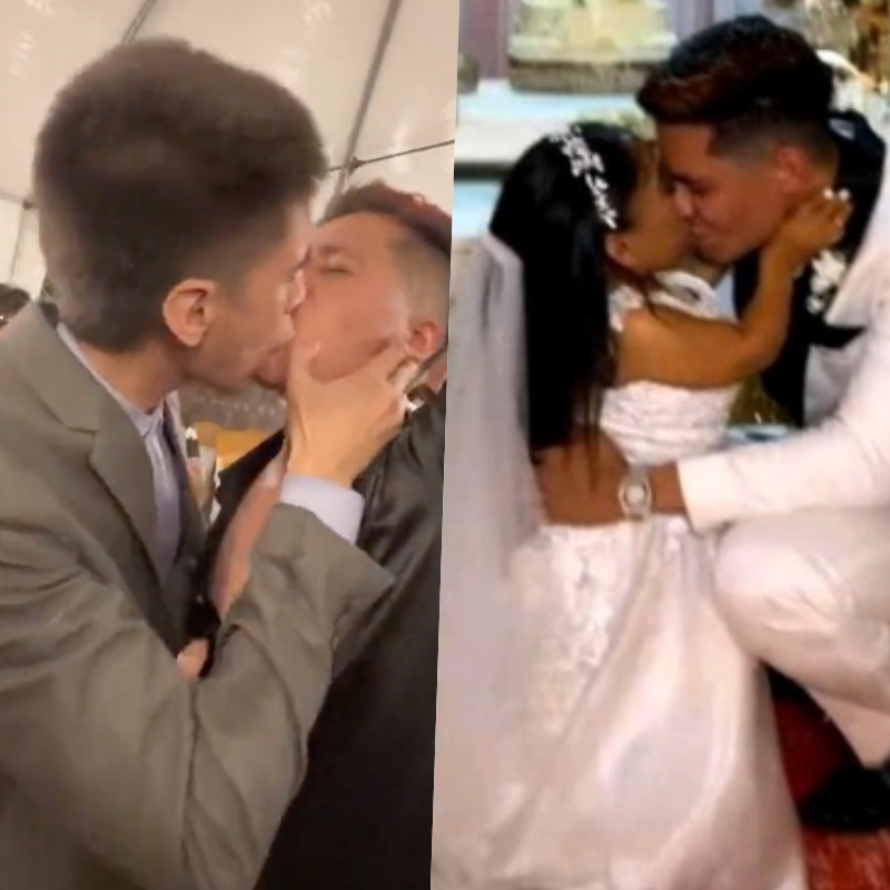 Noivo se pronuncia após beijar amigo na frente da noiva durante festa de casamento