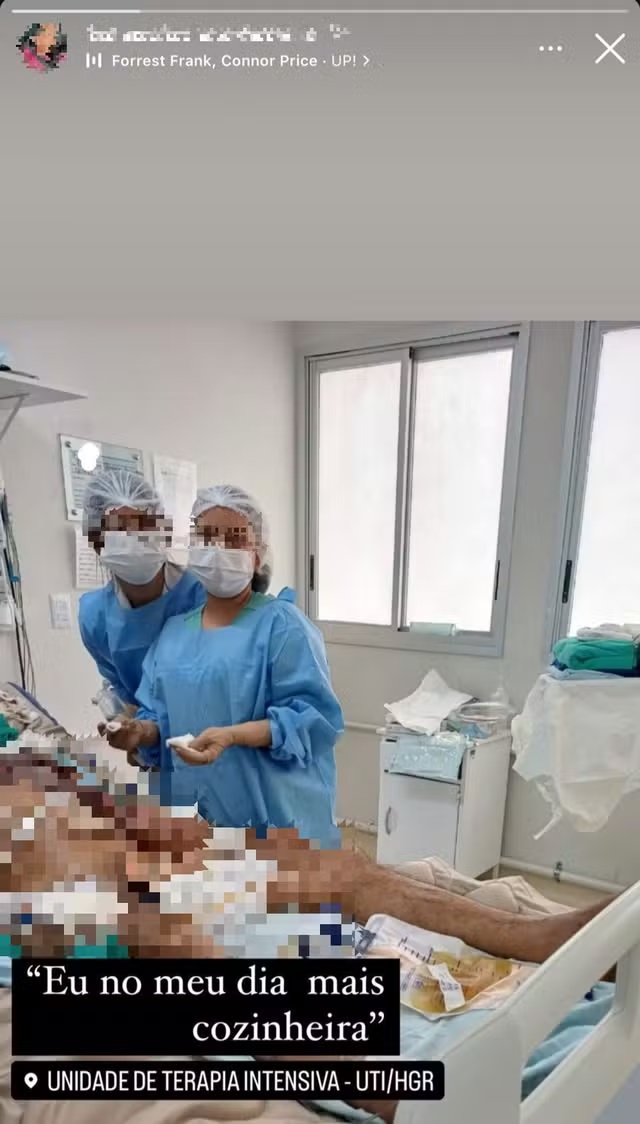 Enfermeira posta foto de paciente na UTI com legenda 'eu no meu dia mais cozinheira' e é demitida