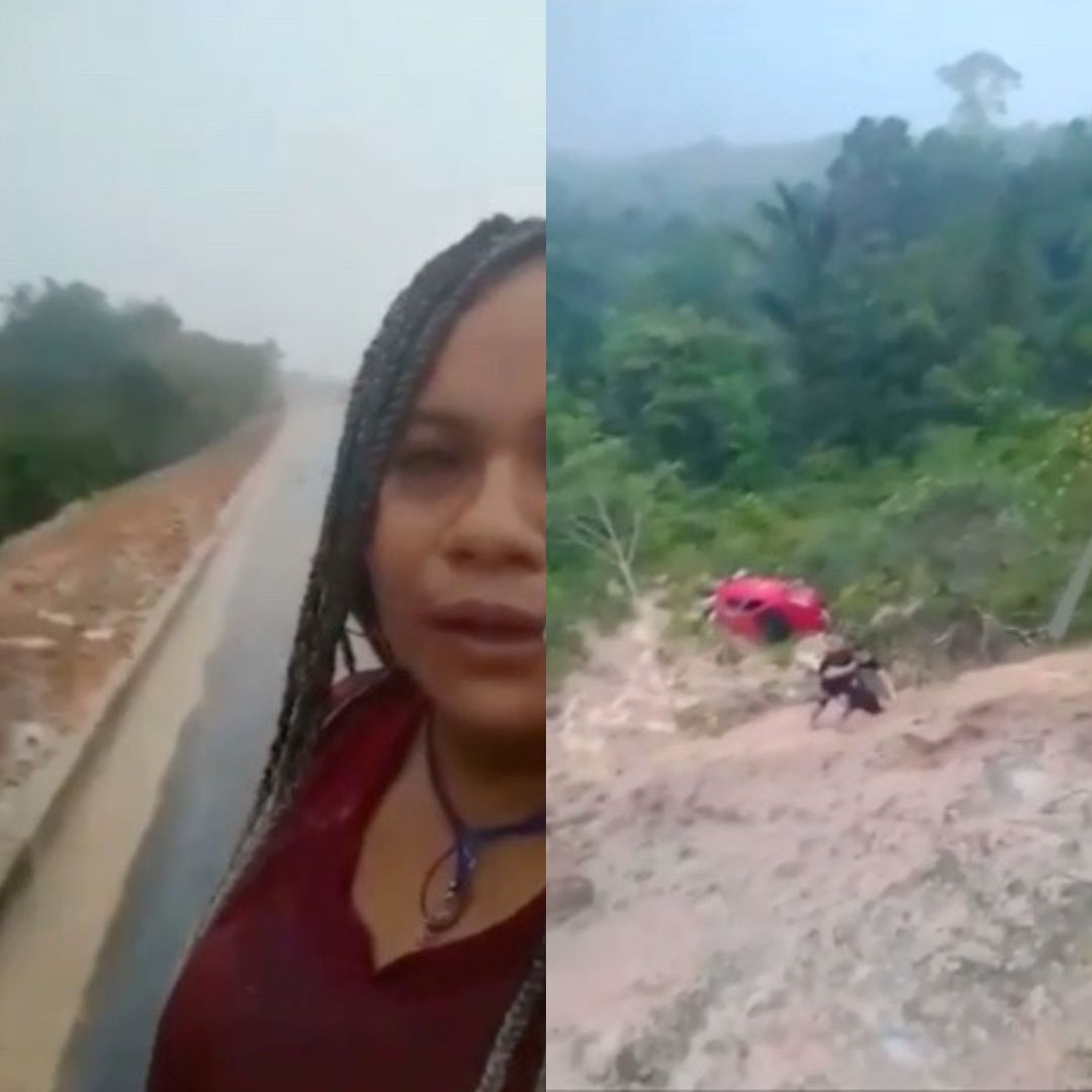 Momentos de pânico: carro cai de ribanceira de 10 metros na AM-010; passageira filmou tudo 