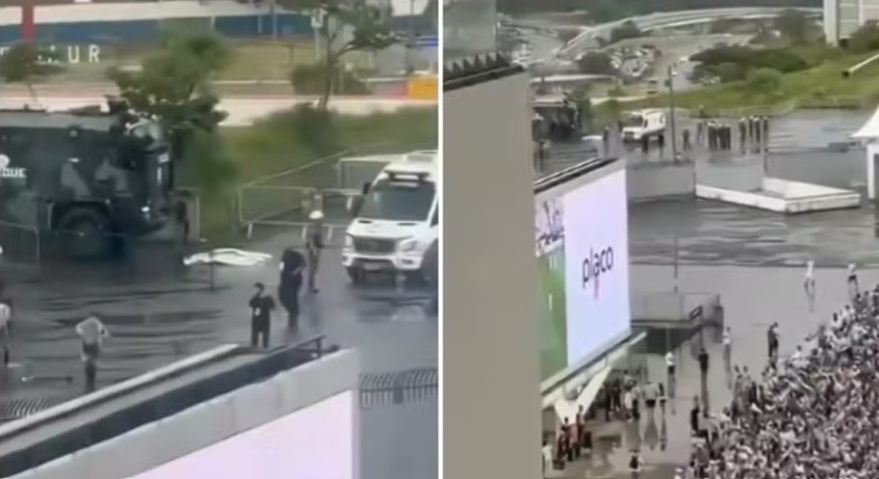 Torcedor morre ao ser atropelado por caminhão da Tropa de Choque em estádio em SP