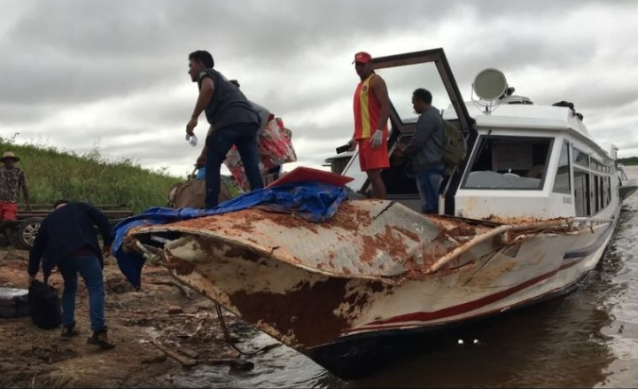Comandante e passageiros ficam feridos durante acidente com barco no Amazonas