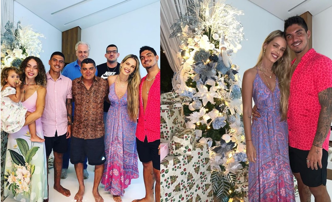 Brigados com a mãe, Gabriel Medina e irmão passam natal com pai biológico e esposas