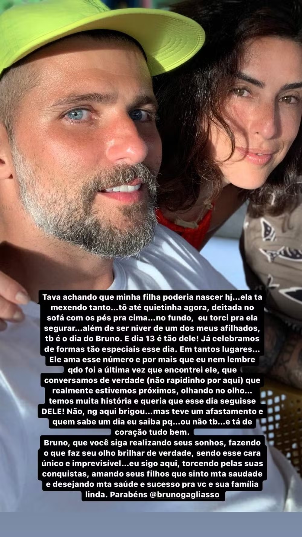 Fe Paes Leme lamenta afastamento de Bruno Gagliasso: 'talvez um dia eu saiba o porquê'