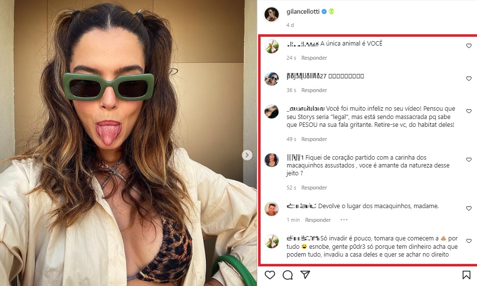 Giovanna Lancellotti é massacrada após vídeo aos berros com macacos em mansão na mata atlântica