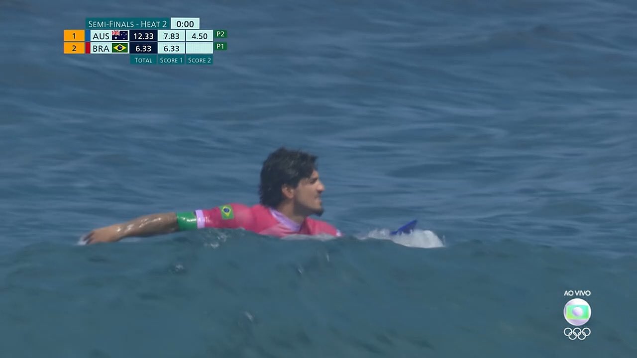 Em mar sem ondas, Medina acaba eliminado por australiano e vai disputar o bronze