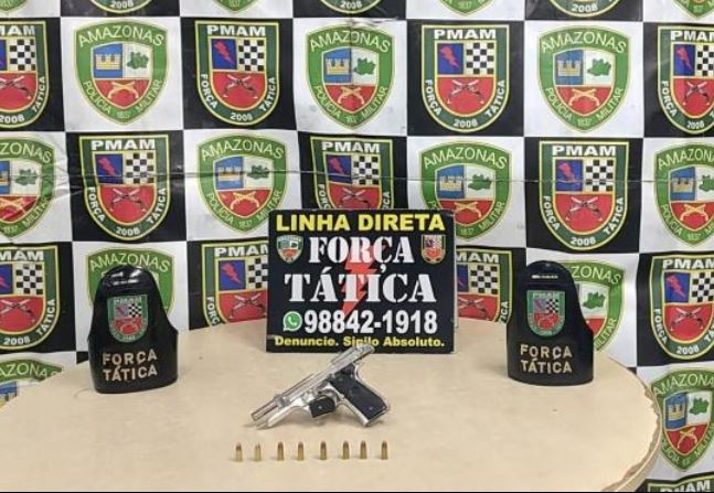 Homicida é preso ao ser flagrado 'passeando' com pistola na cintura no Jorge Teixeira