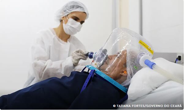 Pesquisa: capacete Elmo reduz intubações em pacientes com Covid-19