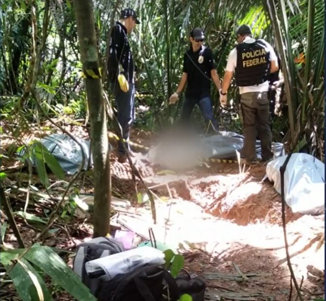 PF encontra corpos enterrados em terra indígena após desaparecimento de 3 caçadores