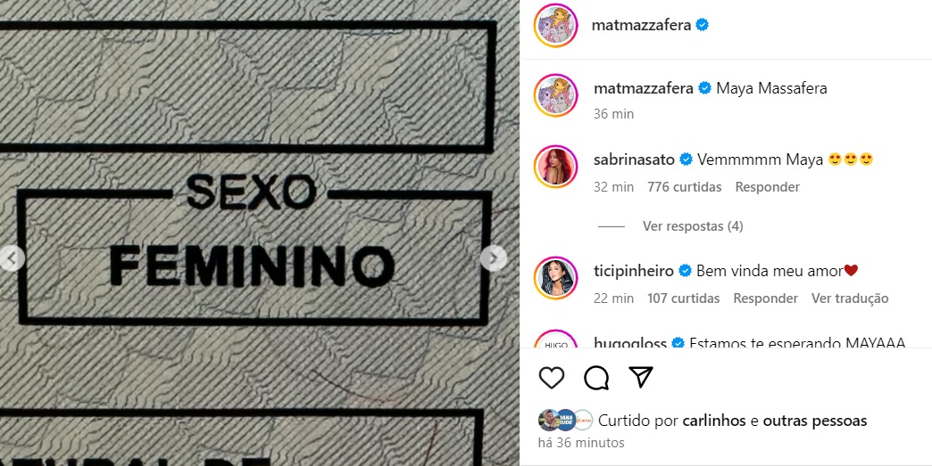 Matheus Mazzafera confirma que mudou de gênero e mostra novo nome