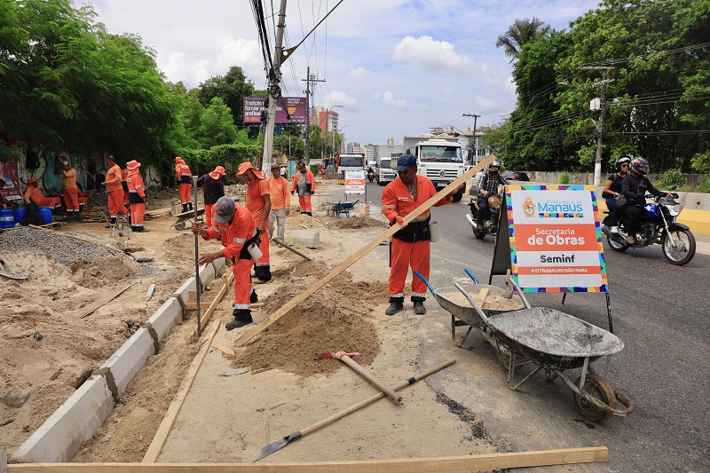 Obra de alargamento da Avenida Ephigênio Salles chega à fase final em Manaus