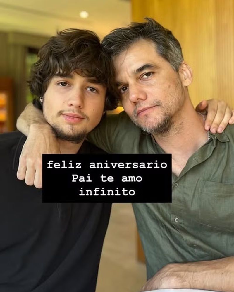 Filho comemora aniversário de Wagner Moura e chama atenção por semelhança: "clone"