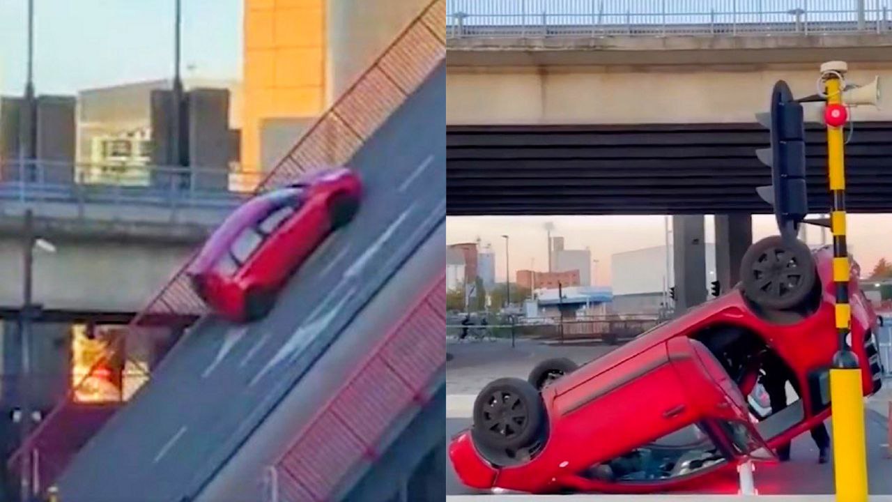 Carro com bebê de um ano despenca de ponte levadiça; vídeo