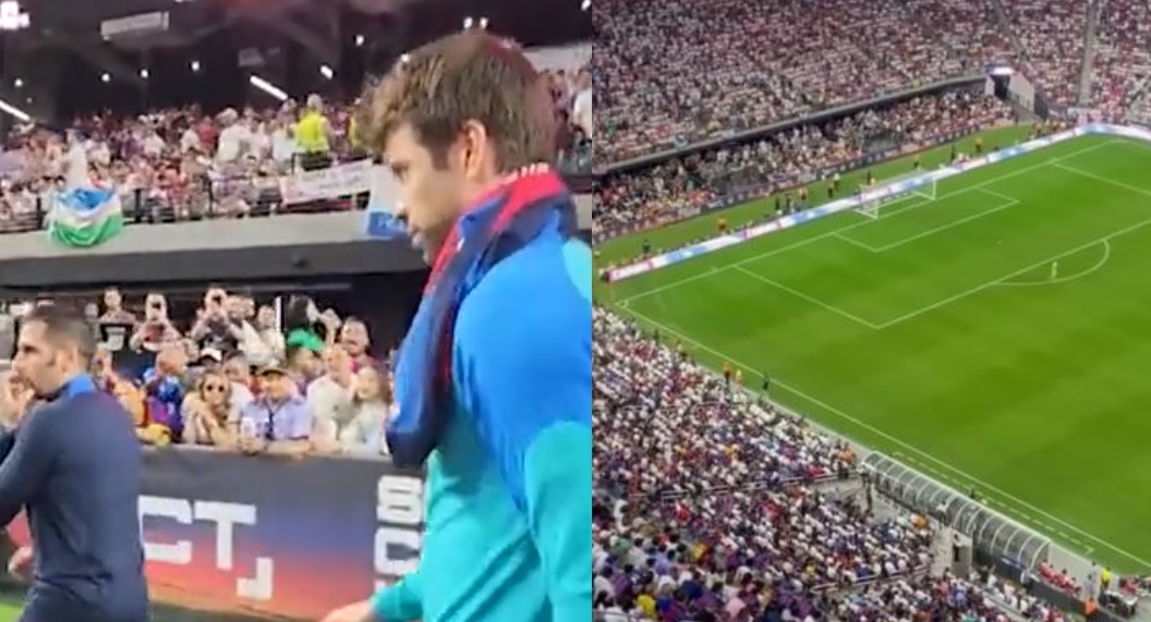 Torcida vaia Piqué e grita por Shakira durante partida Barcelona x Real Madrid