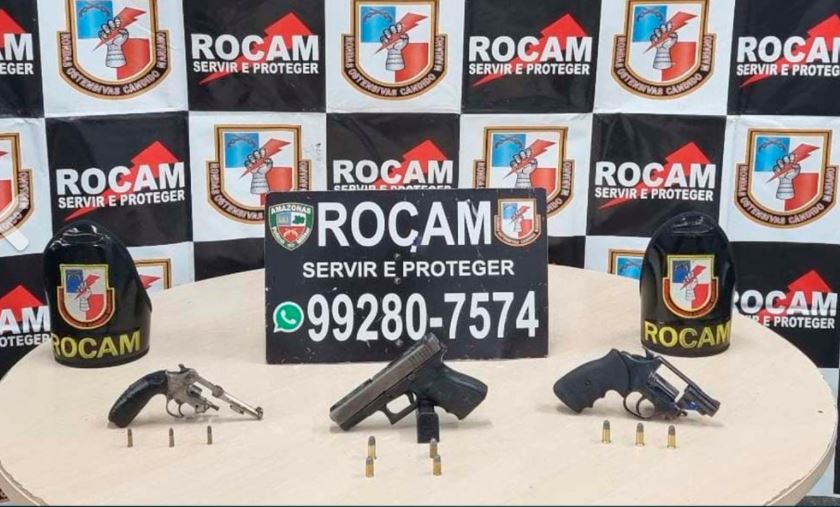 Homem é preso com três armas após dar tiros para o alto em Manaus