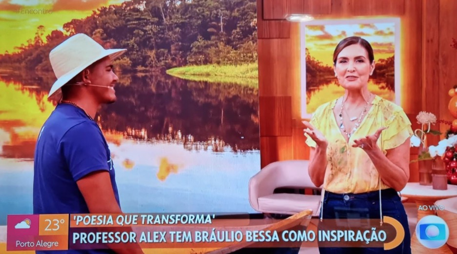 Professor amazonense fala de paixão pela poesia no programa da Fátima Bernardes
