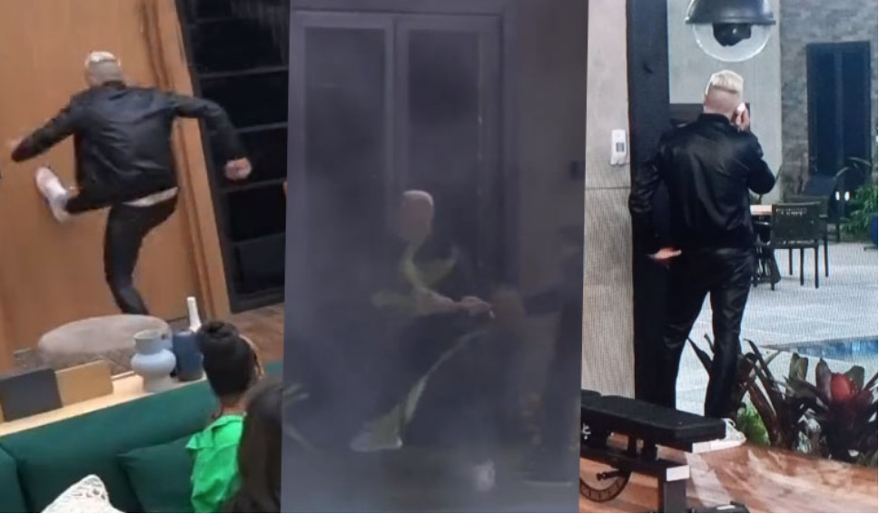 Power Couple: Rogério arromba porta, quebra janela e tenta agredir cartolouco