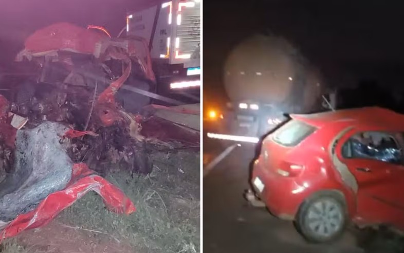Cinco pessoas morrem em acidente entre carro e carreta em Goiás