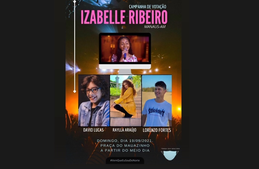 Manaus tem transmissão do The Voice Kids com Izabelle Ribeiro e apresentação de ex-participantes